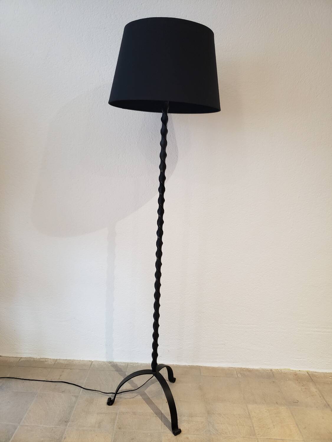 Brutalist wrought iron floor lamp