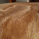 Brutalist oak lounge chair and ottoman in original goat hide, 1960s