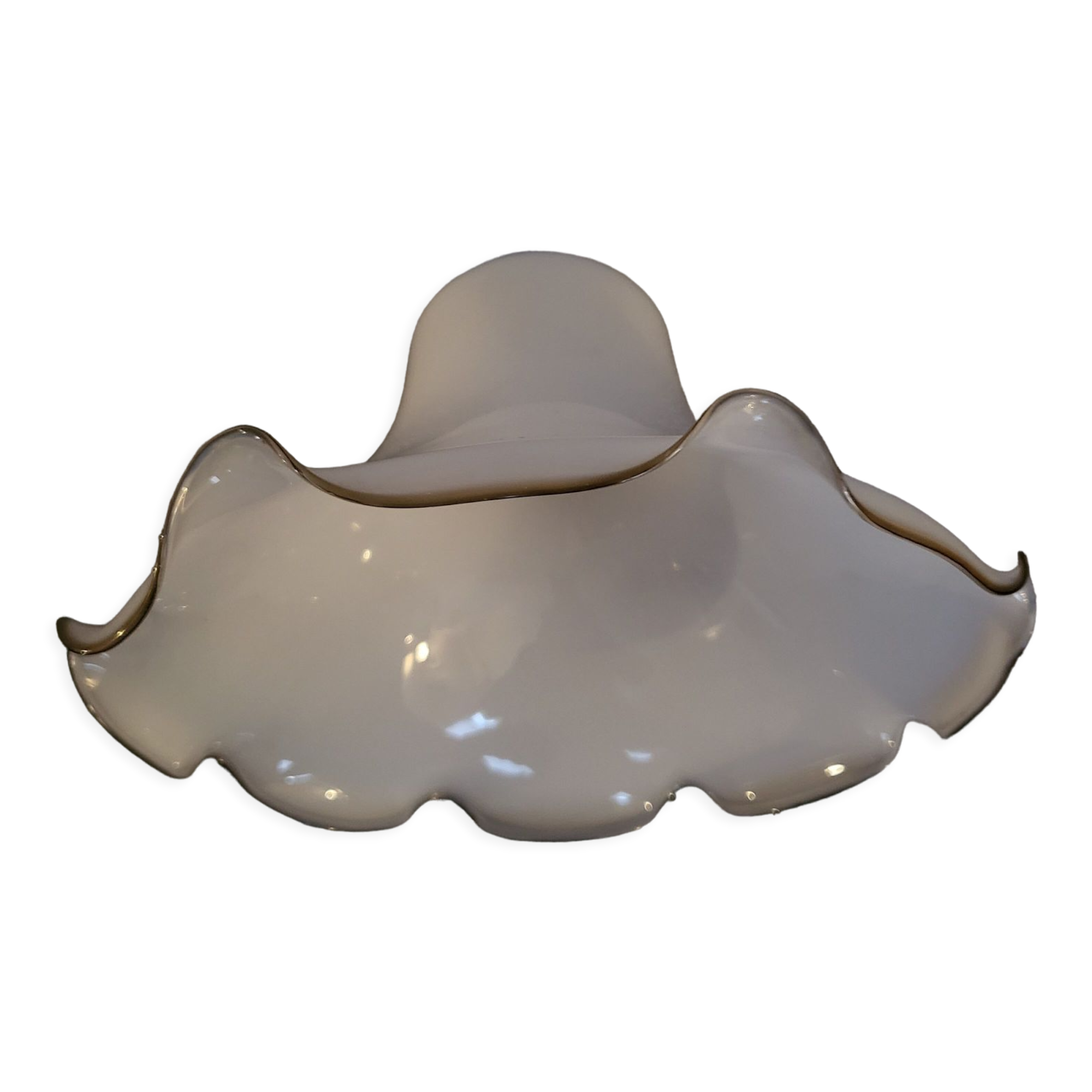 White opaline lampshade art-deco