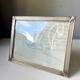 Art deco cadre couleur argent 28,5 cm x 14,5 cm verre convexe