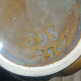 Pitcher/carafe old glazed ceramic La Borne style blue/beige