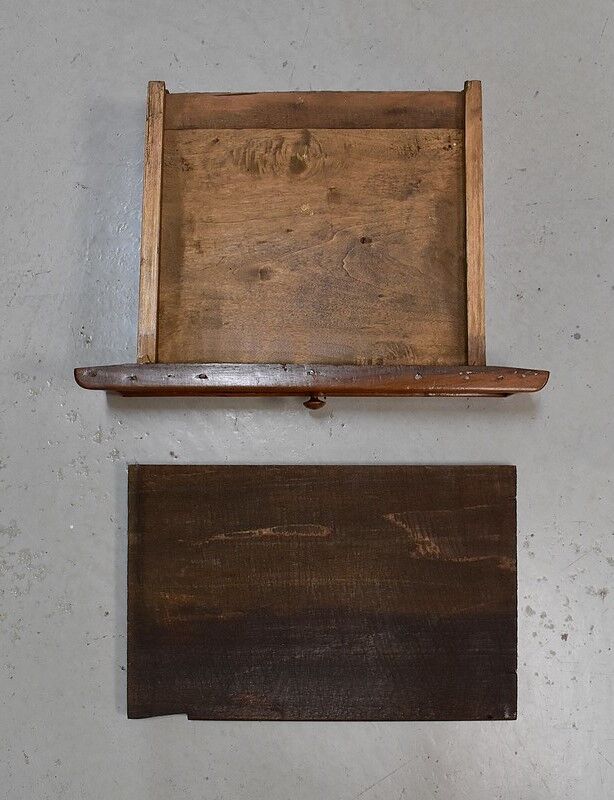 Bedside table in solid walnut with Marble Ste Anne, 1900
