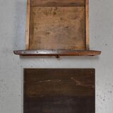 Bedside table in solid walnut with Marble Ste Anne, 1900