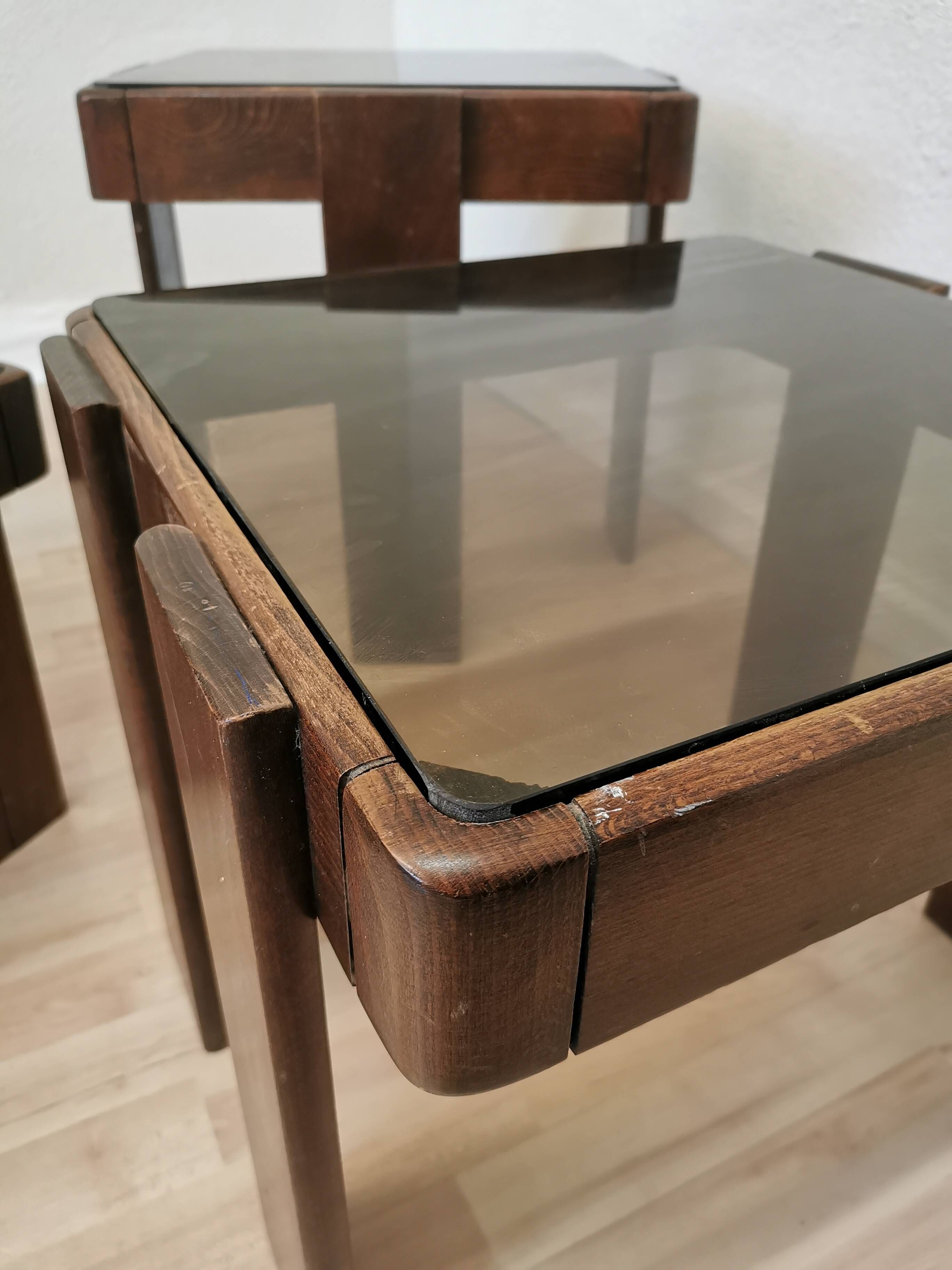 Set of 3 vintage nesting tables / gianfranco frattini for meblo / 1960s / mid-century