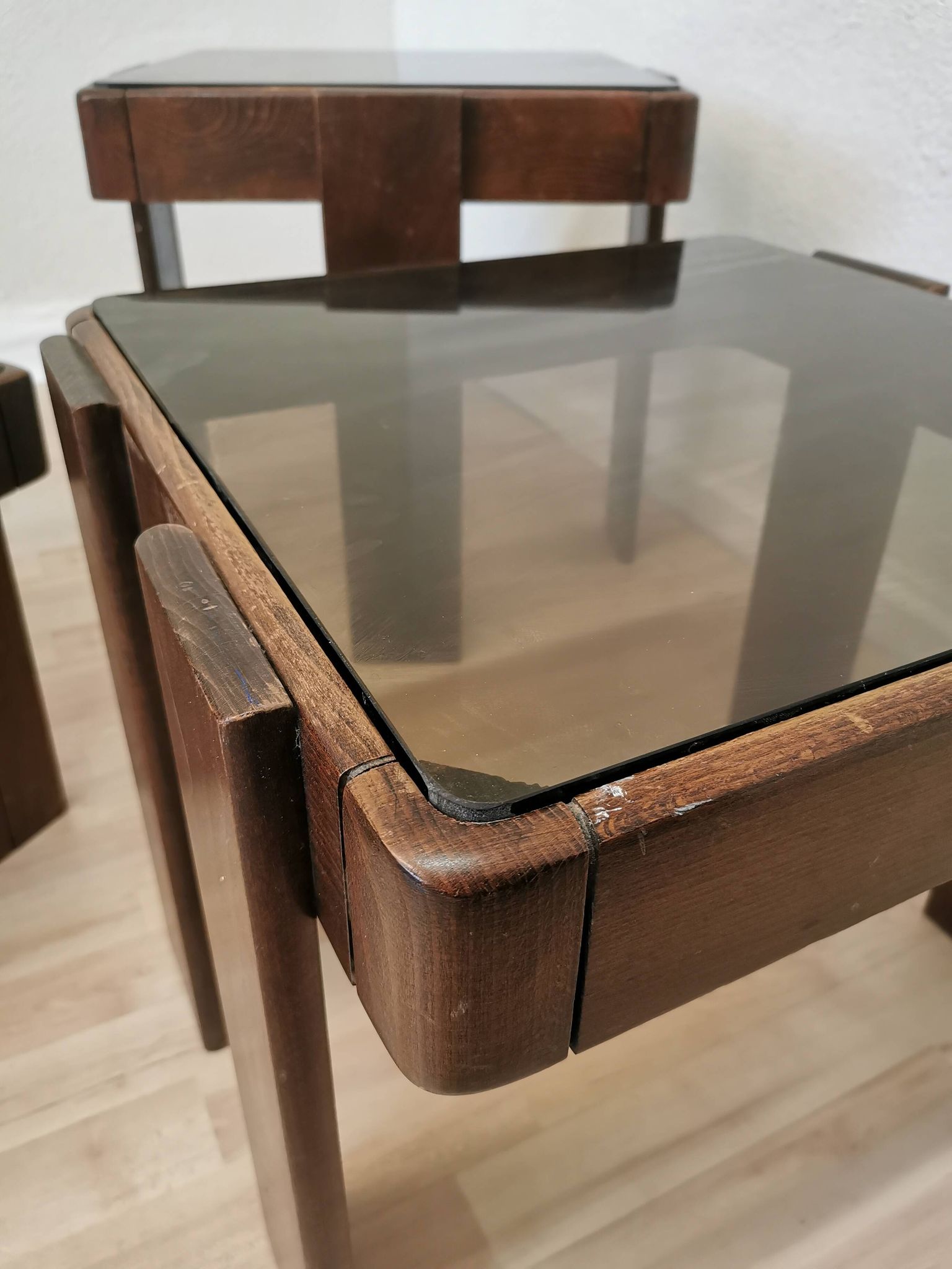 Set of 3 vintage nesting tables / gianfranco frattini for meblo / 1960s / mid-century
