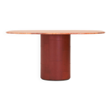 Dining table 'Tobia' in red travertine
