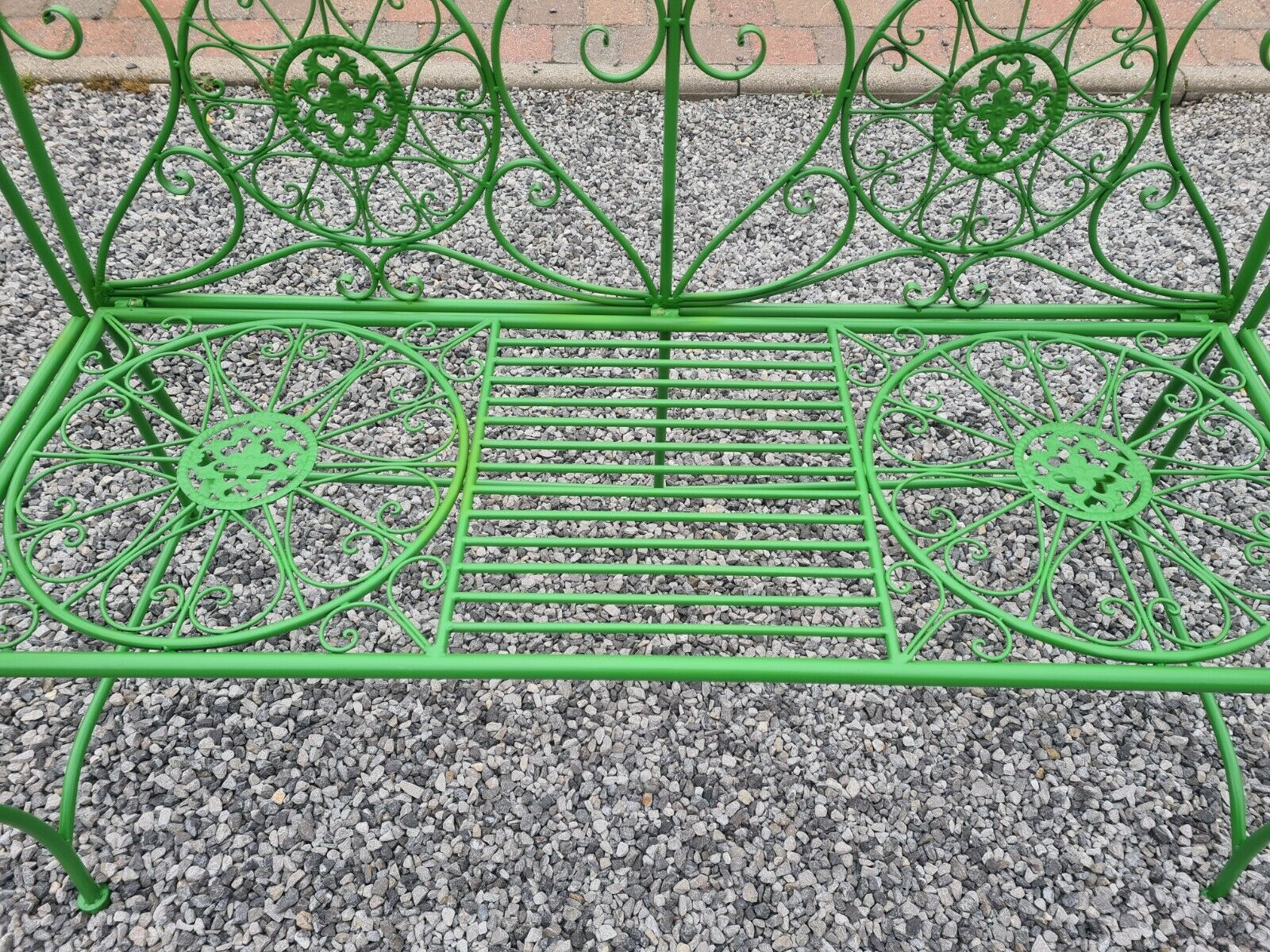 Iron garden bench