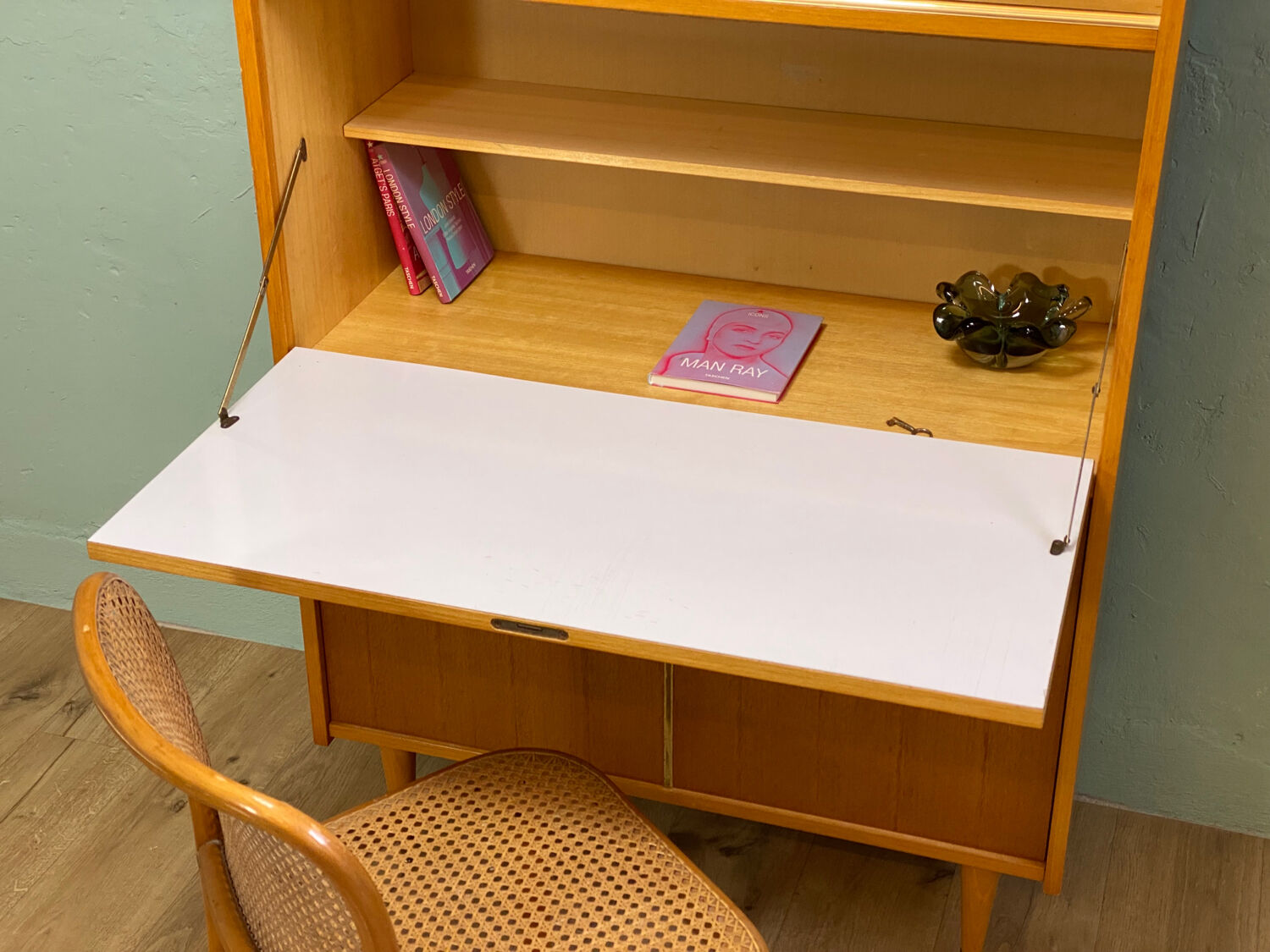 Vintage secretary from the 50s with hinged desk