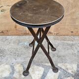 Old industrial folding steel stool