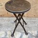 Old industrial folding steel stool