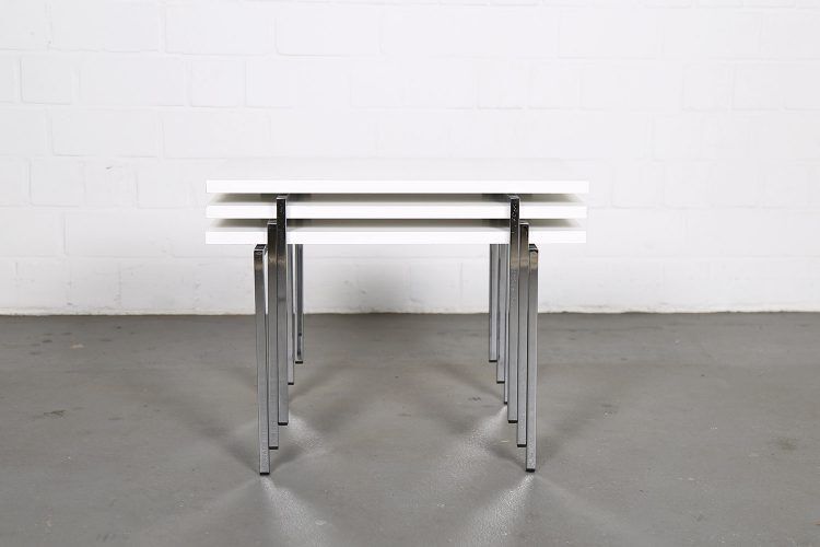 Modernist stackable tables by Trix & Robert Haussmann