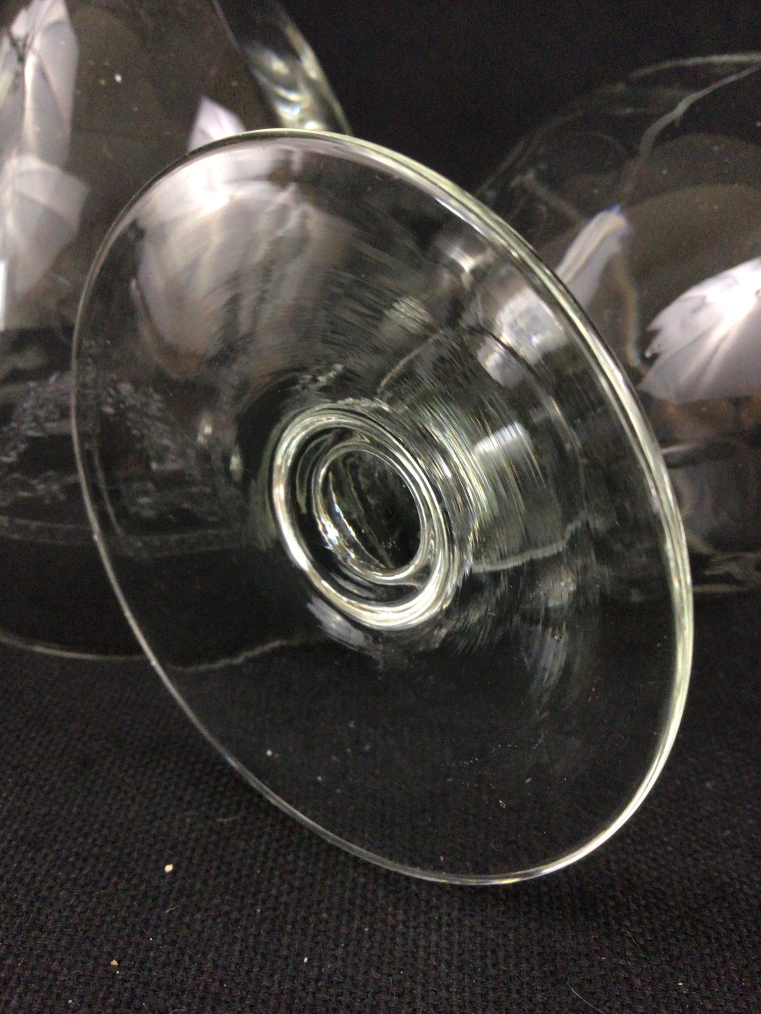 6 crystal wine glasses engraved garland decoration XIXth