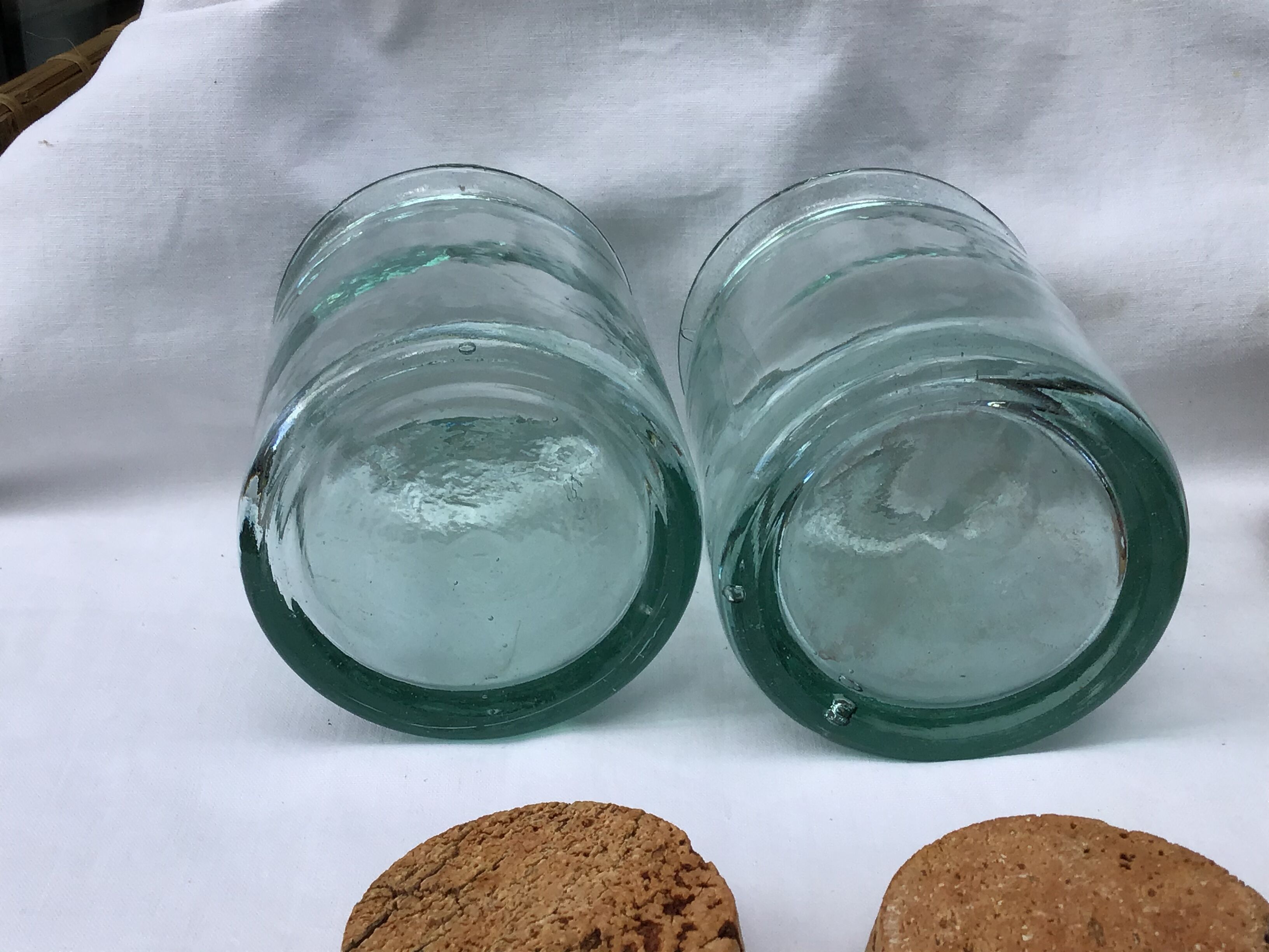 Pair jars green cork cork