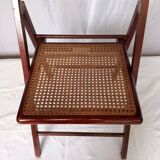 Folding wooden and cane chairs