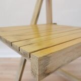 Vintage Aldo Jacober Folding Wooden Chair: Mid-Century Trieste Stool