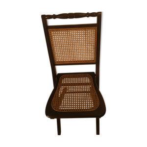 Chaise pliante bois et cannage