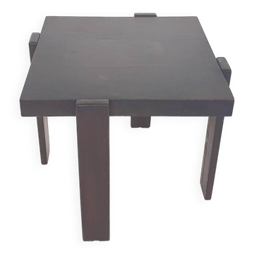 Table d'appoint carrée brun foncé dans le style de Porada Arredi, années 1960