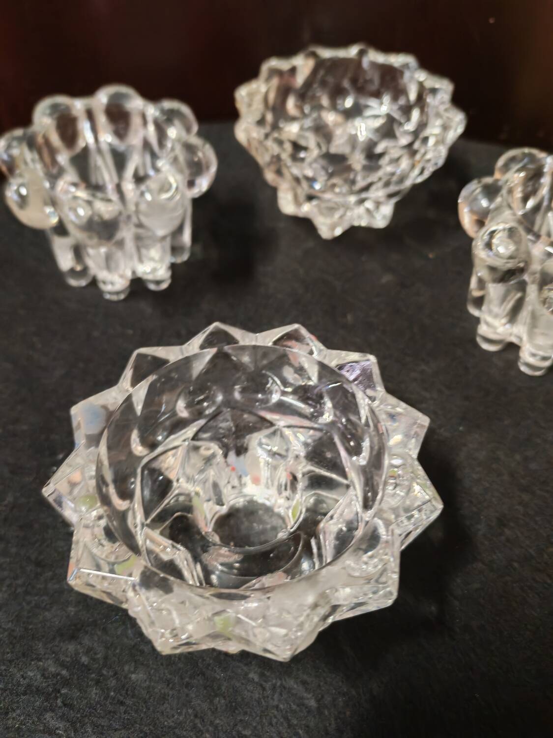 Set of glass candle holders from Reims