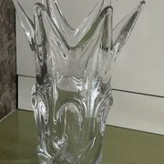 Old large giraffe vase with spikes, crystal, VANNES, Art Deco design, 35 cm.