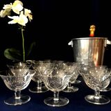 Set of 11 champagne cups in st-louis-cut crystal tabletop art