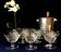 Set of 11 champagne cups in st-louis-cut crystal tabletop art