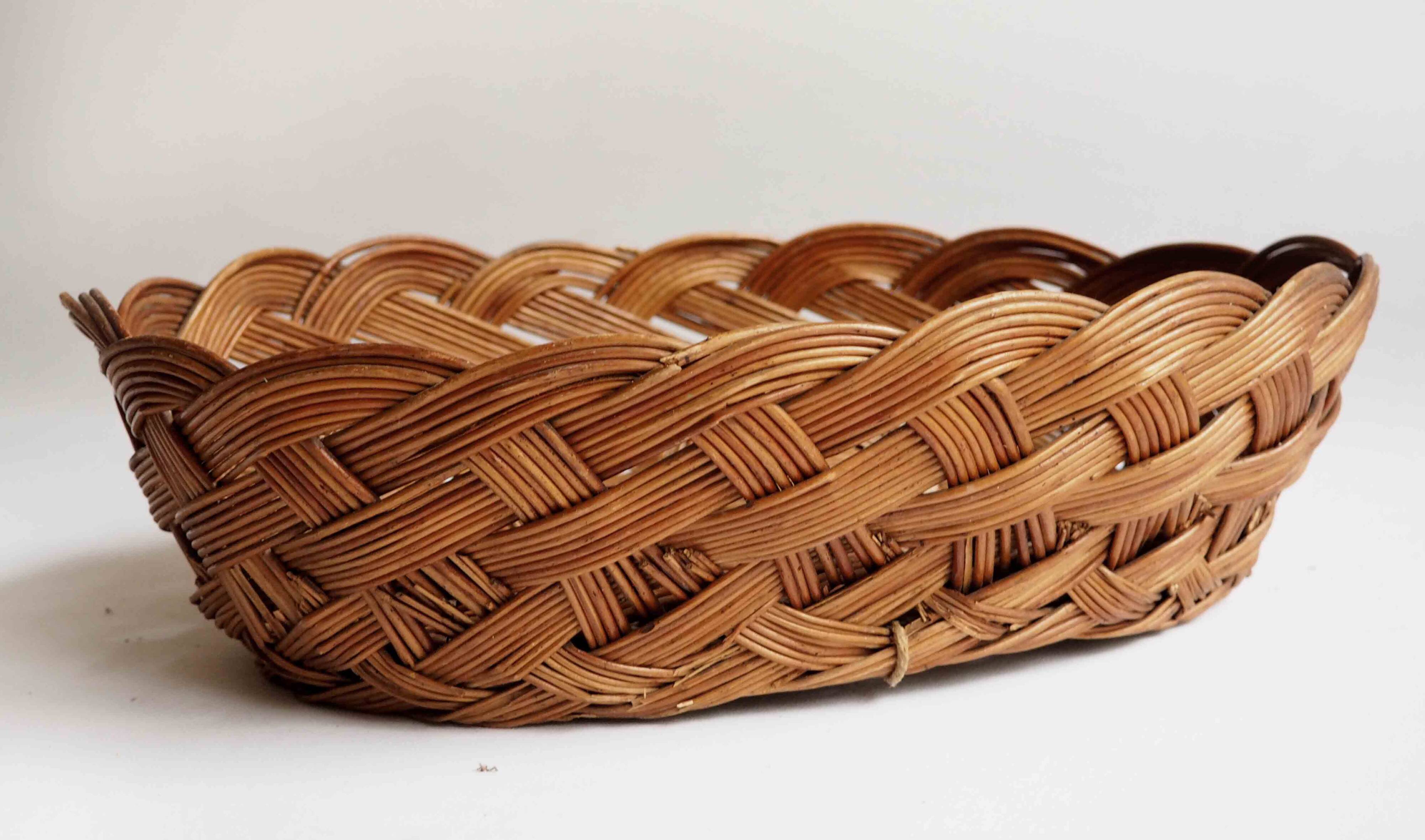 Old rattan basket basket