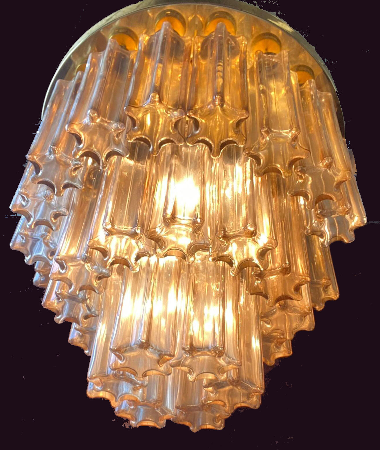Design chandelier by Glashütte Limburg from 1960
