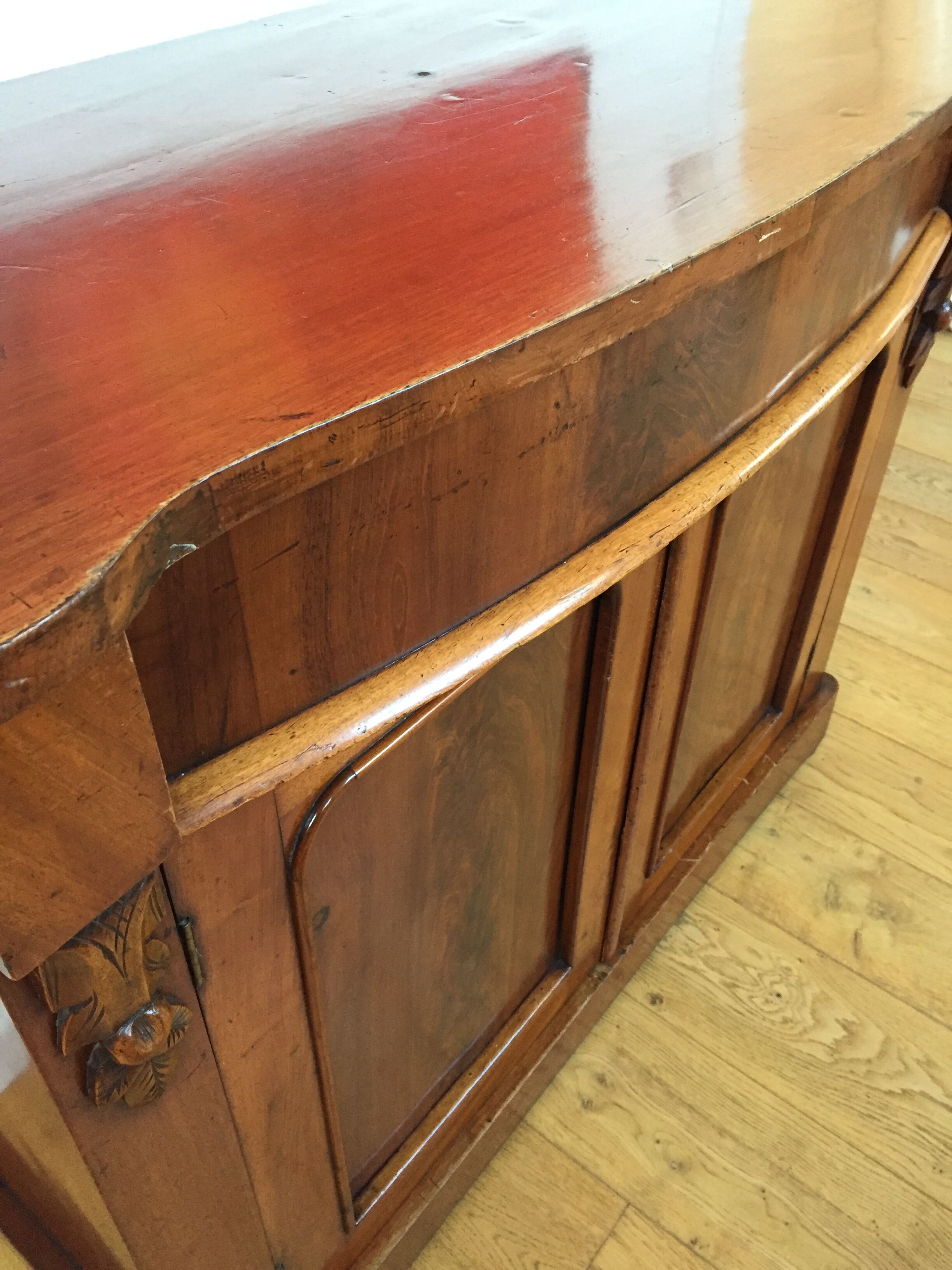 Victorian-era English buffet in mahogany.
