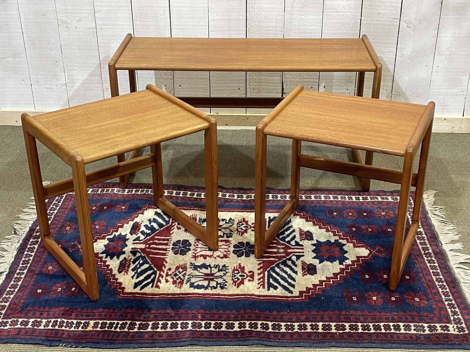 Set of 3 teak nesting tables from the 70s