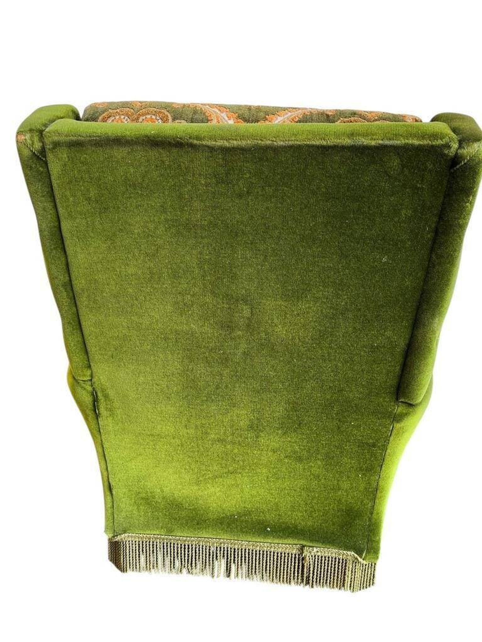 Fauteuil vintage vert mousse / une place