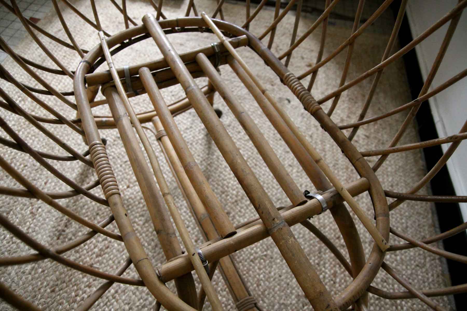 Vintage rattan cradle
