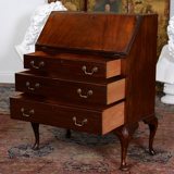 Antique Edwardian carved mahogany desk