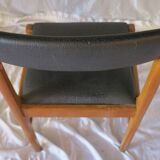 Set of 4 Scandinavian chairs in black faux leather