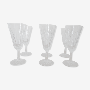 6 flutes champagne cut glass