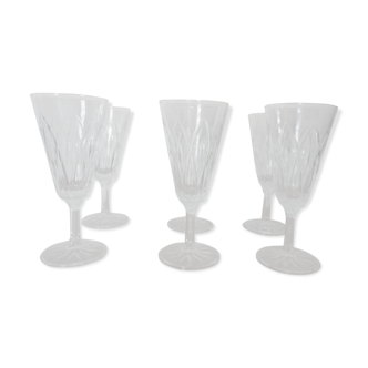 6 flutes champagne cut glass