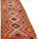 Turkish Handwoven Vintage Herki Kilim 95 cm x 337 cm