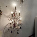 Florentine Tole Crystal Sconces Set of 2 1950’s