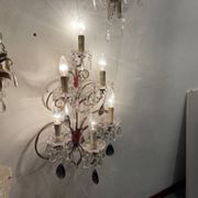 Florentine Tole Crystal Sconces Set of 2 1950’s