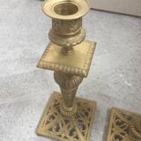 Pair of Napoleon III bronze candlesticks