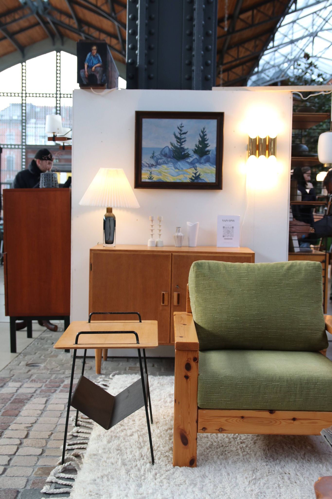 Set of two Italian pine design armchairs from the 1970s