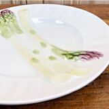 3 assiettes à asperges barbotine Luneville
