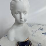 Pair of biscuit busts, Tharaud, Houdon, Louise and Alexandre Brongniart