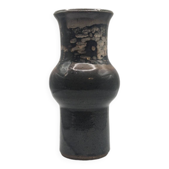 Glazed Stoneware Vase Signed Marty, Lezoux, Puy De Dôme
