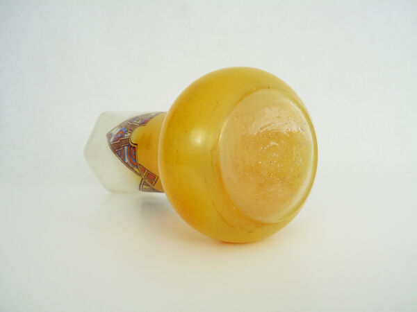 Vase Art Nouveau signé Leg à motifs géométriques 29 cm
