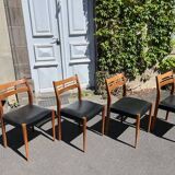 4 vintage Scandinavian teak chairs from the 1960s