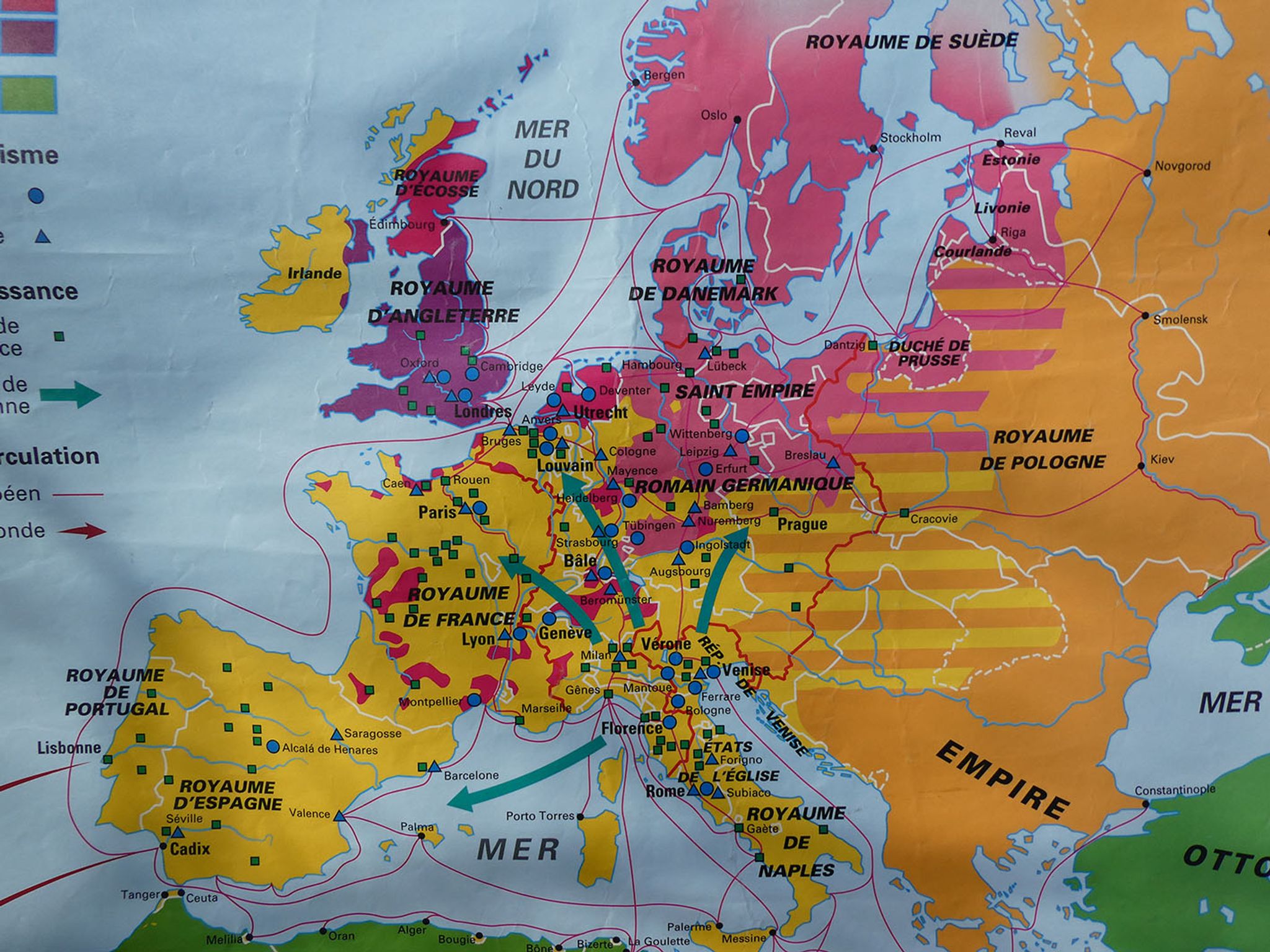 Old school MDI map "The world at the end of the 16th century"