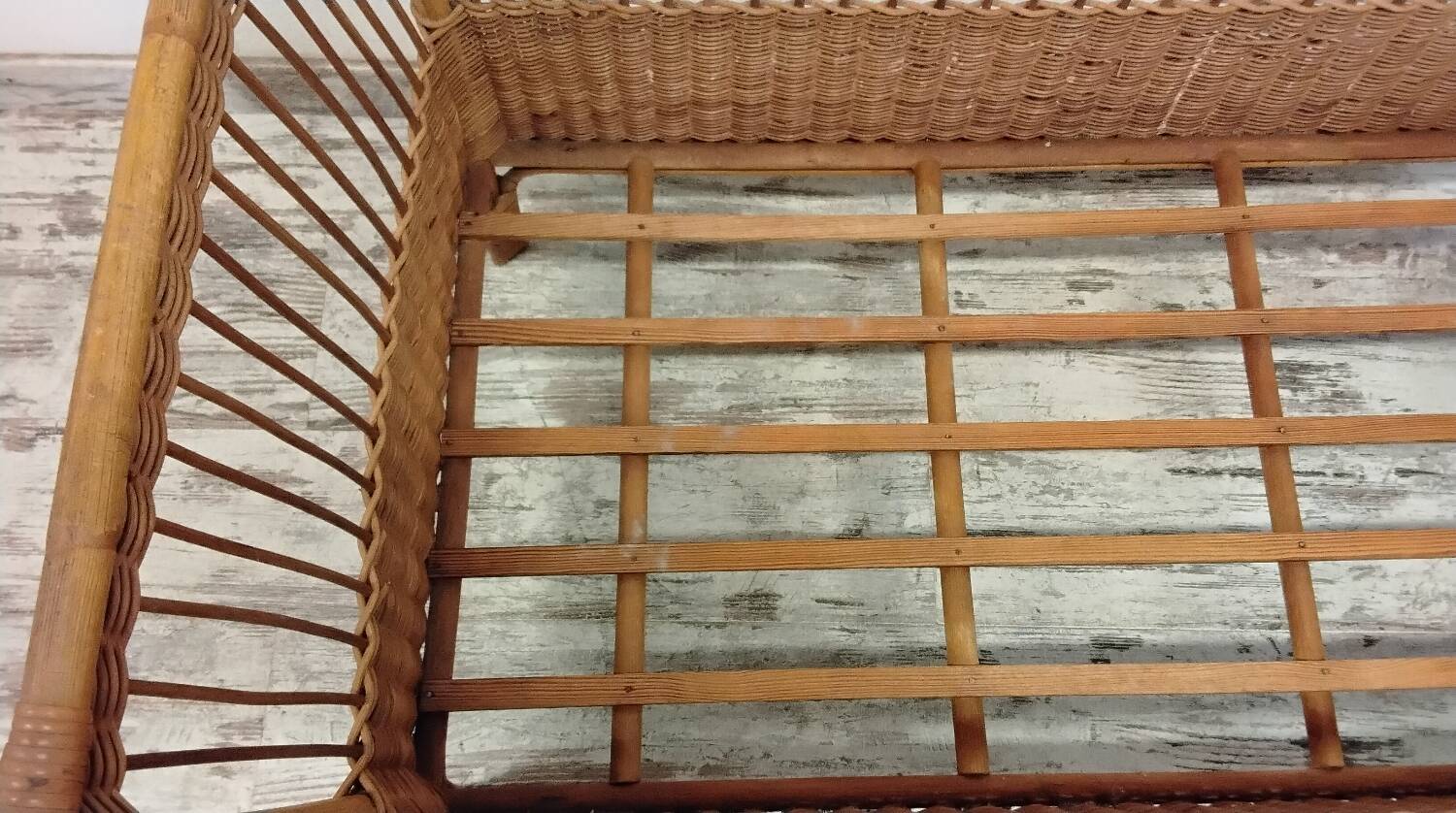 Vintage rattan children's bed