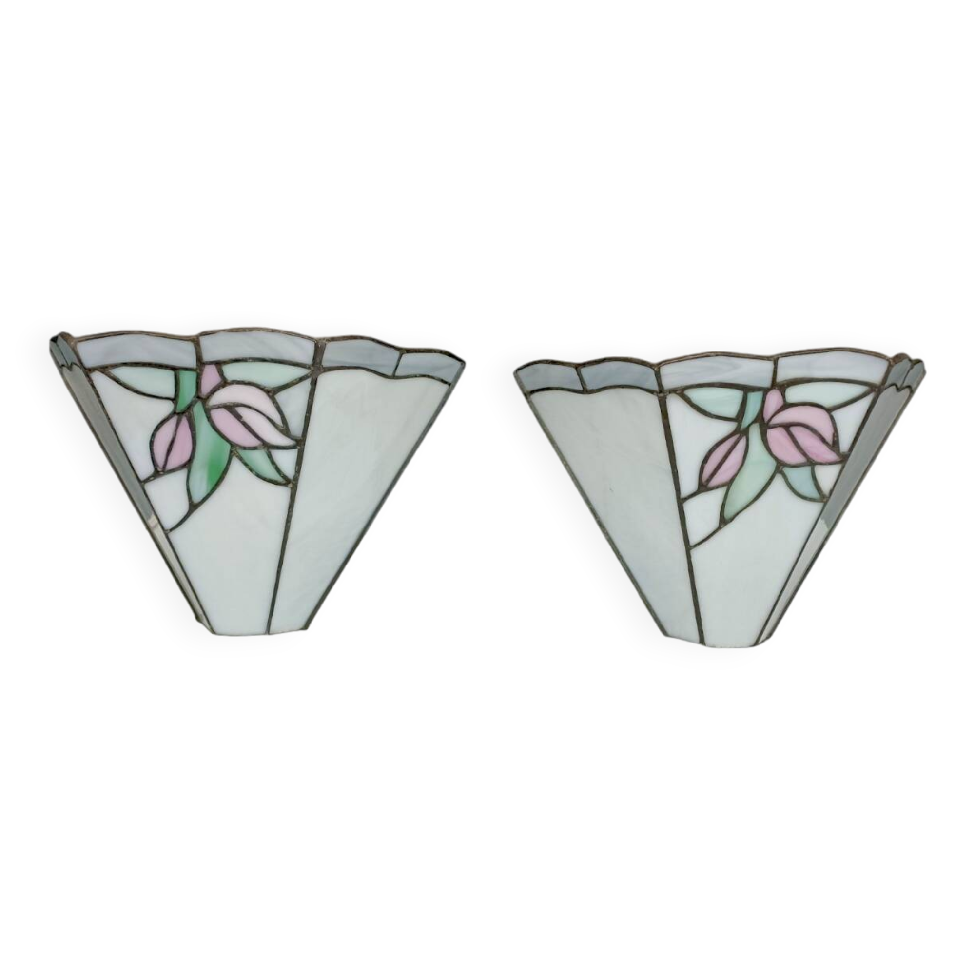 Paire d'appliques murales vintage style Tiffany.