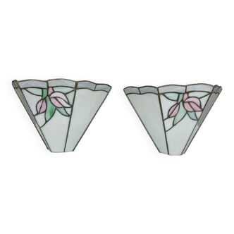 Pair of Vintage Wall Sconce Tiffany Style.