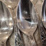 12 silver-plated metal teaspoons, Ercuis silversmith, Louis XV 29